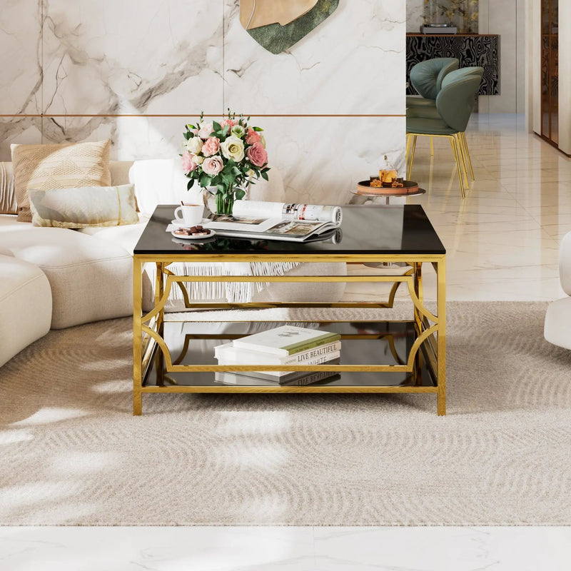 Square Glass Coffee Table in 33.5" by HouseOfZazla