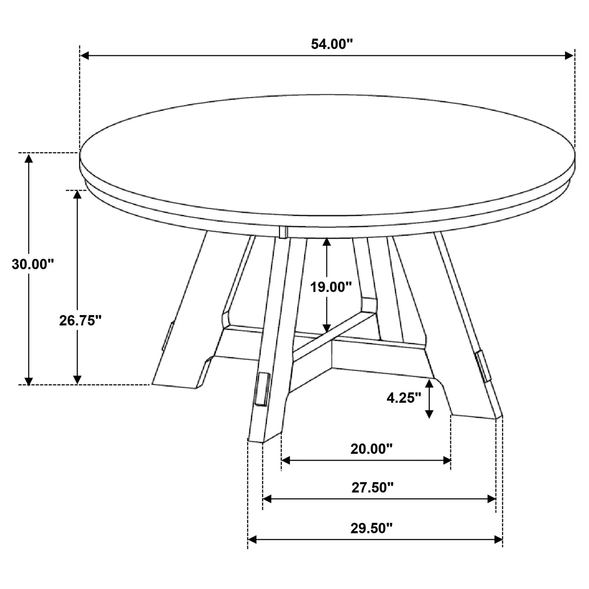 Danvers Round 54-inch Wood Dining Table Brown Oak by Unique Piece Furniture