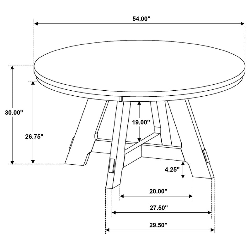 Danvers Round 54-inch Wood Dining Table Brown Oak by Unique Piece Furniture