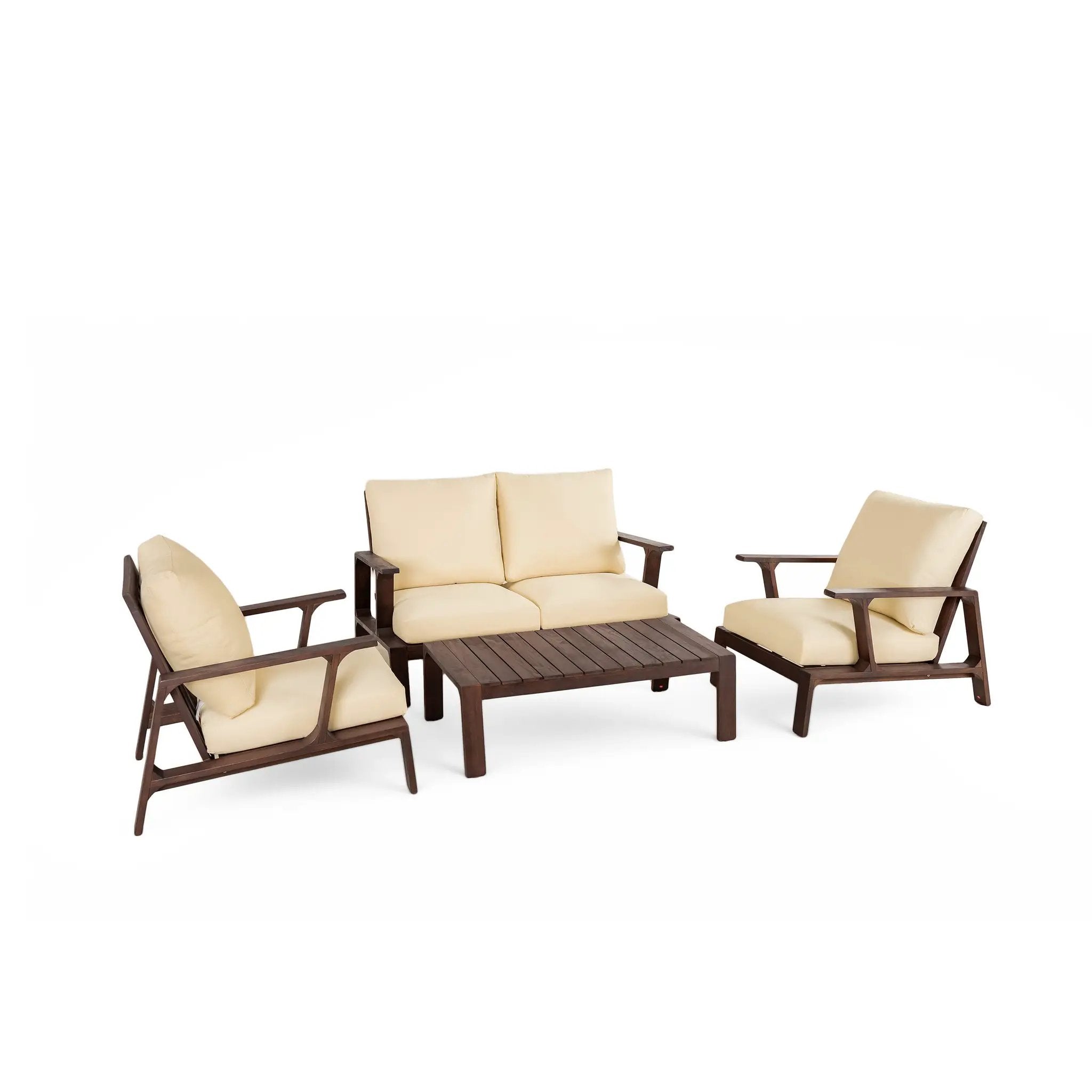 4 Pieces Outdoor Sofa Set with Cushions and Coffee Table by HouseOfZazla