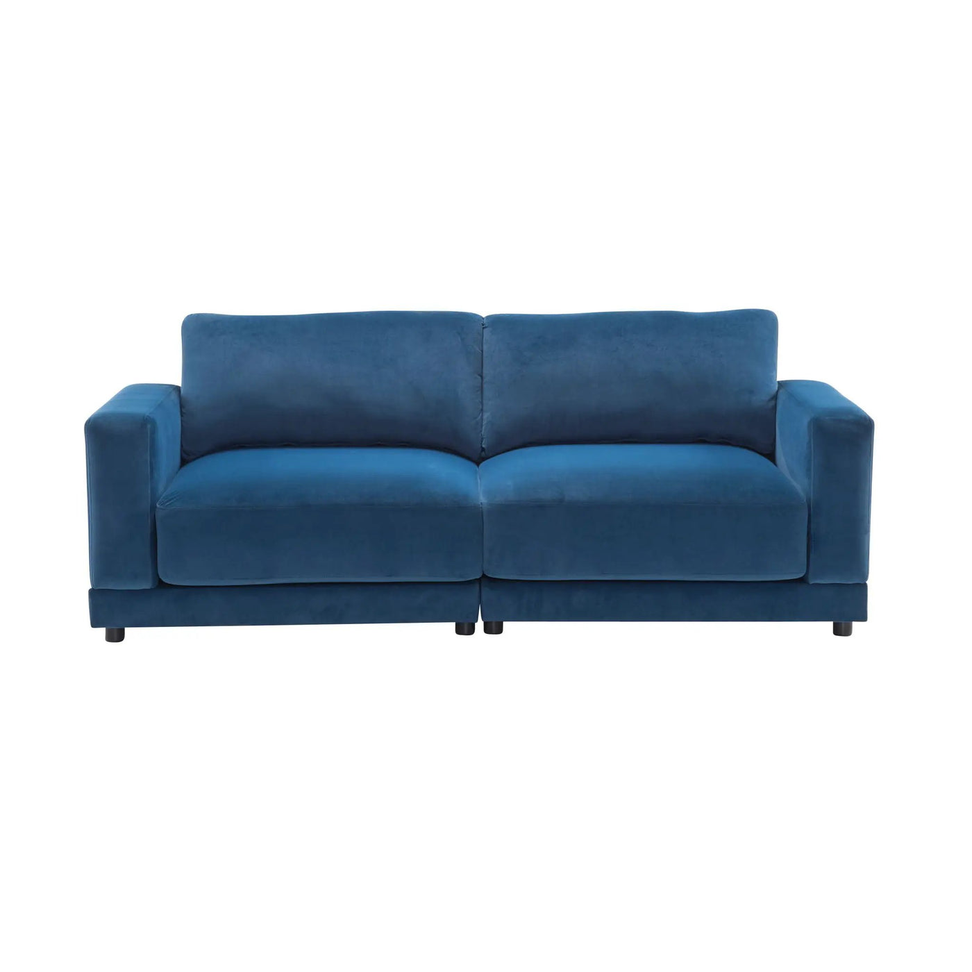 Modern Square Arm Sofa With Soft Fabric Upholstery, Deep Cushions by HouseOfZazla