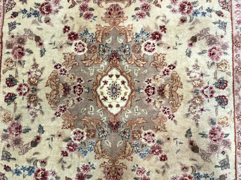 Sino Persian Rug 4x6, Wool and Silk Highlights, Fine 200 KPSI by Jewel Rugs