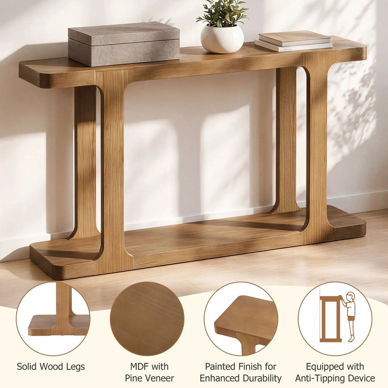 Console Table & Bottom Shelf - Walnut