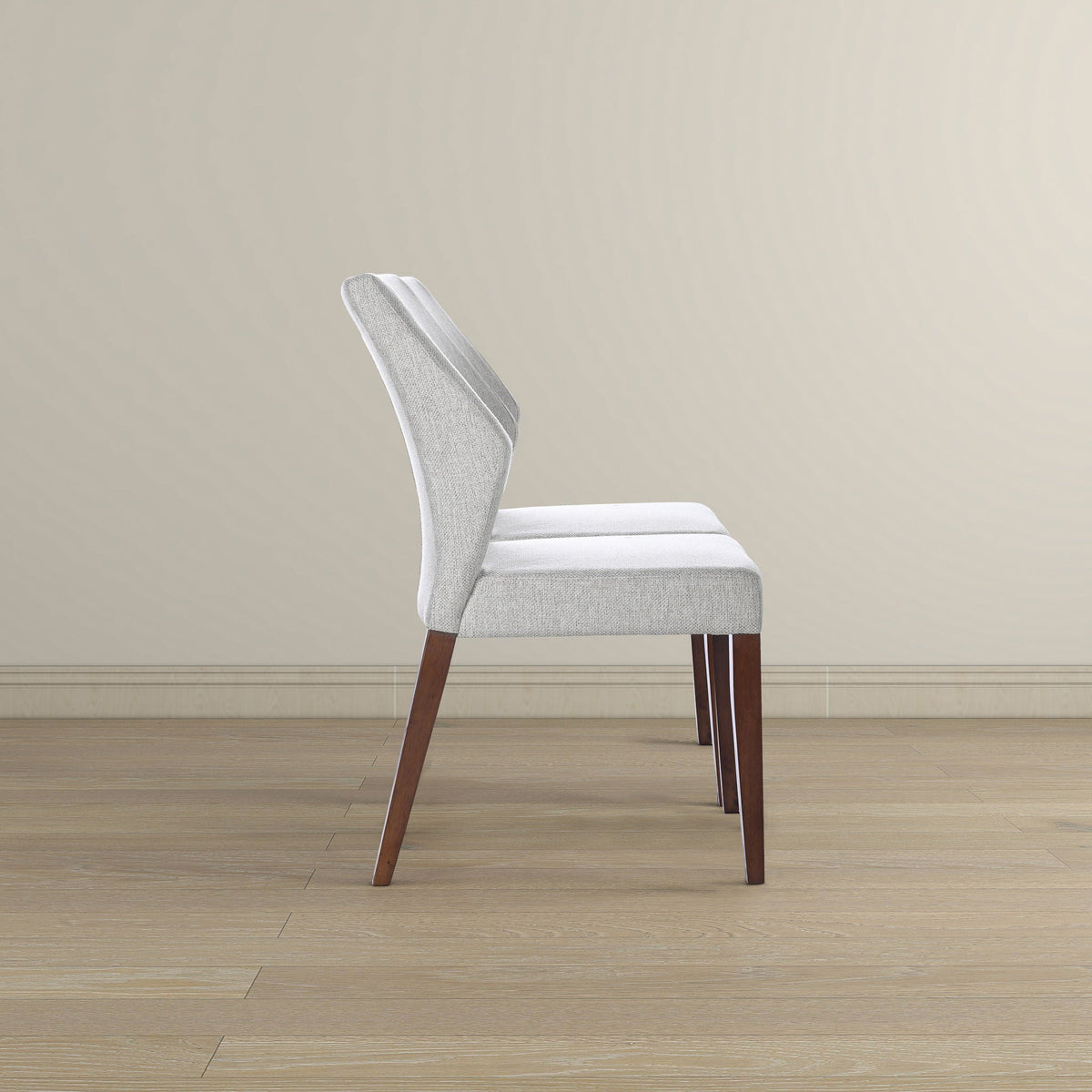 Light Gray Dining Chair Set of 2 with Solid Wood Frame - Upholstered, photo 7 of 9