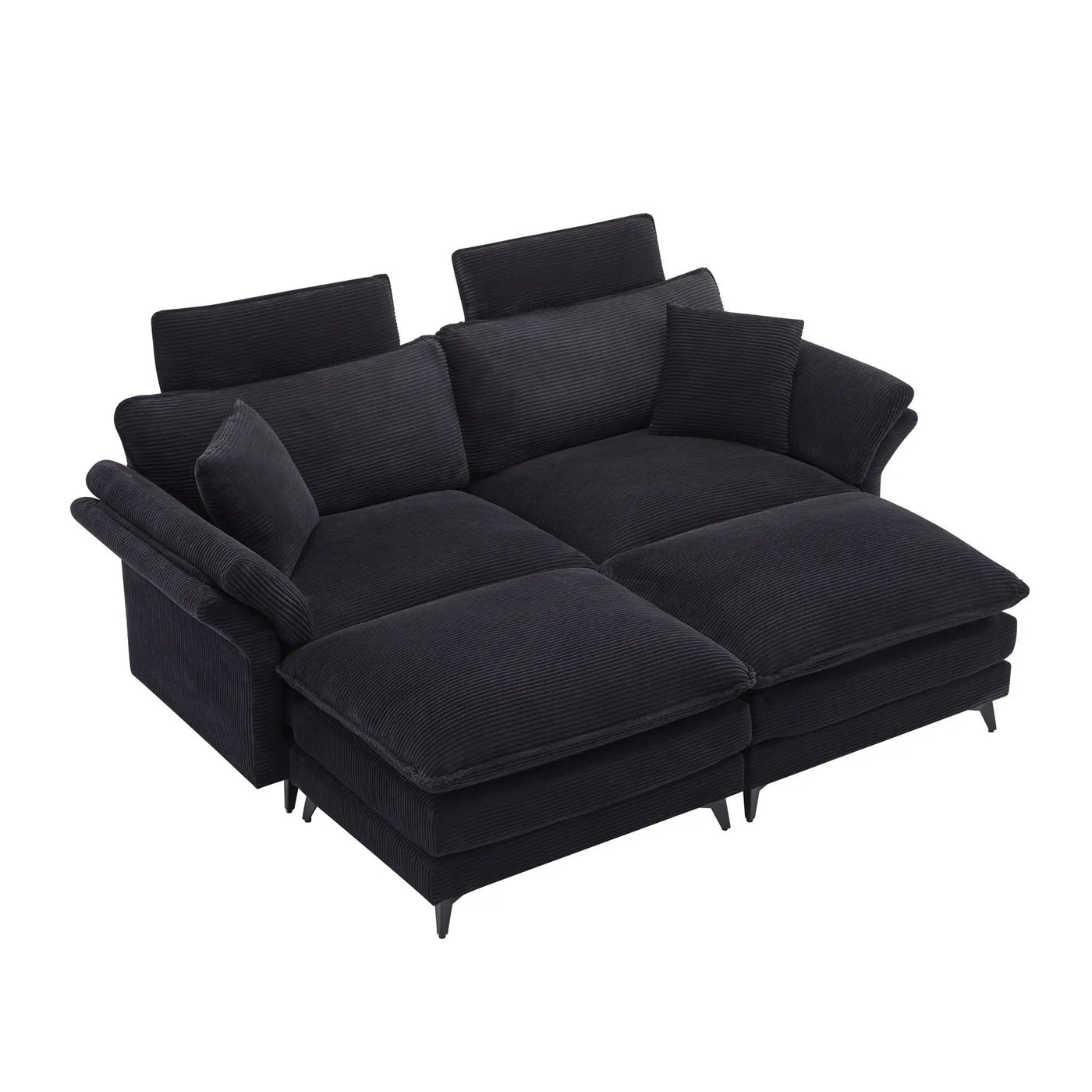 Modern Deep Seat Sectional Sofa With Ottoman by HouseOfZazla