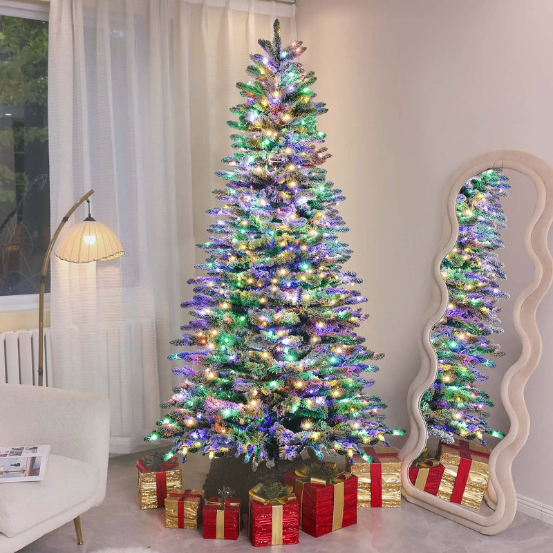 HOMCOM 7.5 ft Pre-Lit Mountain Pine Artificial Christmas Tree by HouseOfZazla