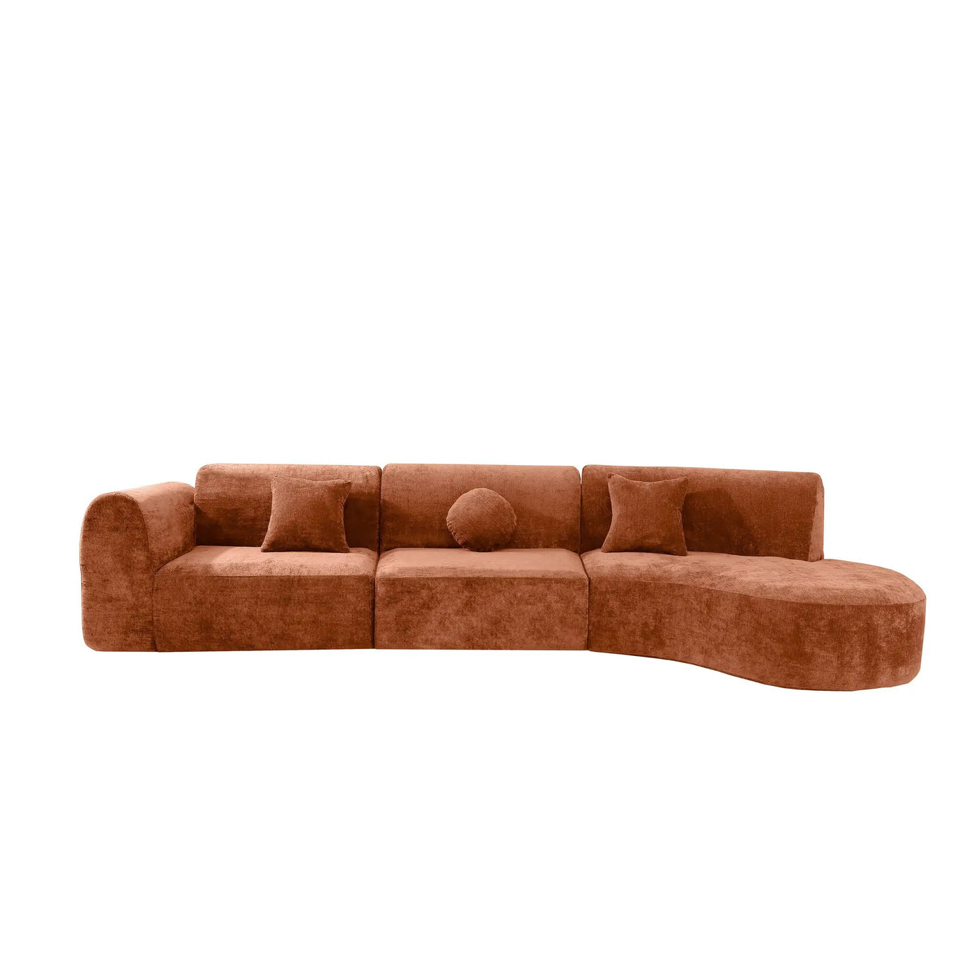 140" Modern Curved Sectional Sofa with Chaise Lounge by HouseOfZazla