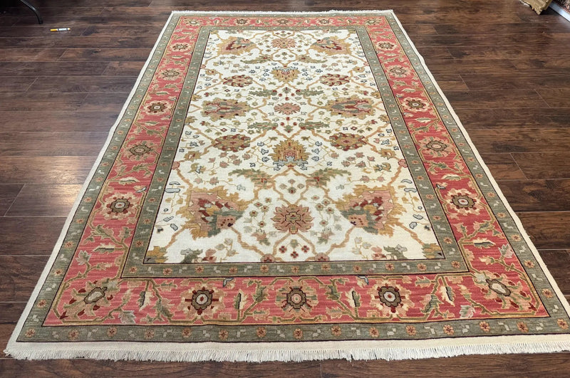 Flatweave Soumak Rug 6x9, Nourison Rug, Wool Handmade, Floral, Ivory by Jewel Rugs