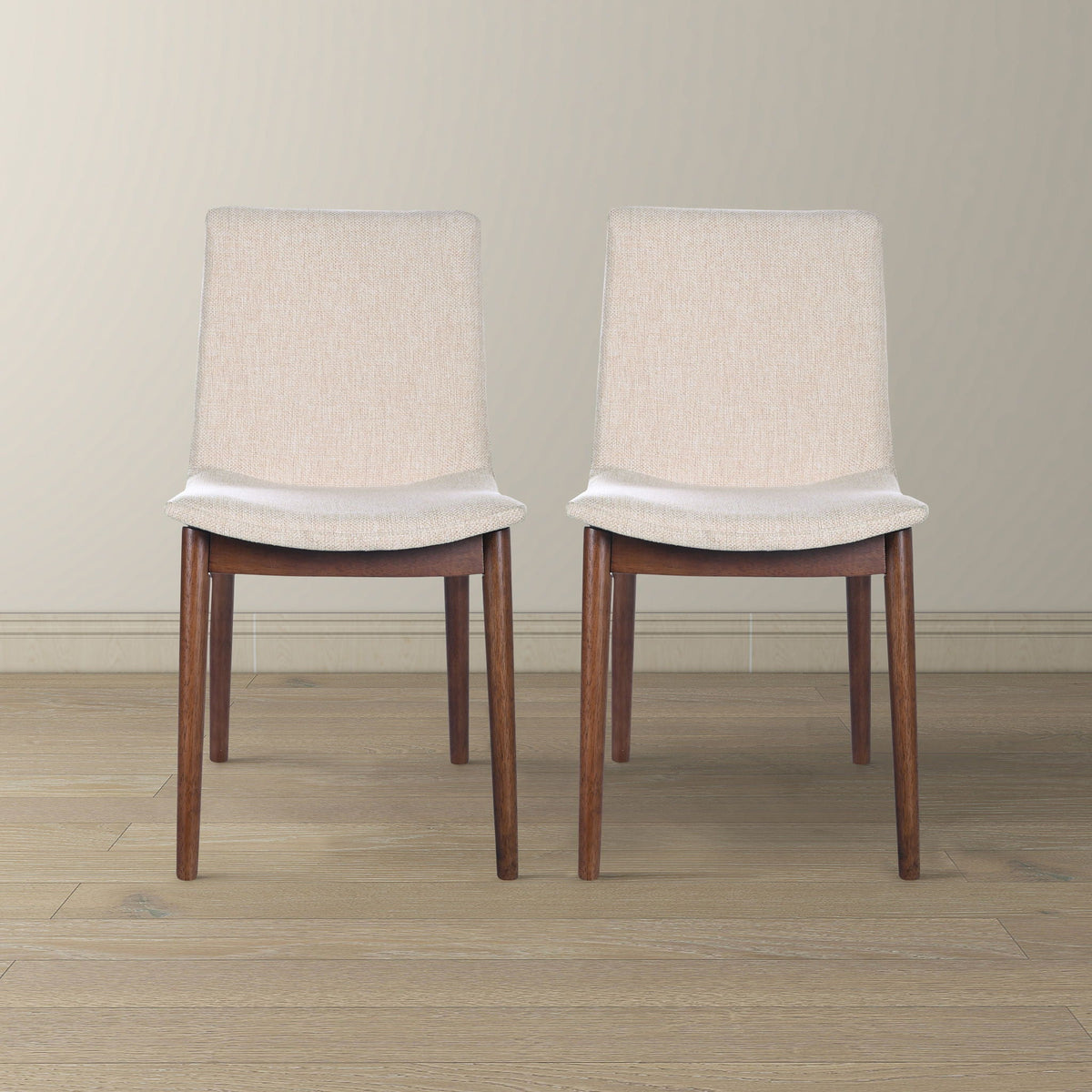 Beige Dining Chair Set of 2 with Solid Wood Construction - Ravel, photo 9 of 10