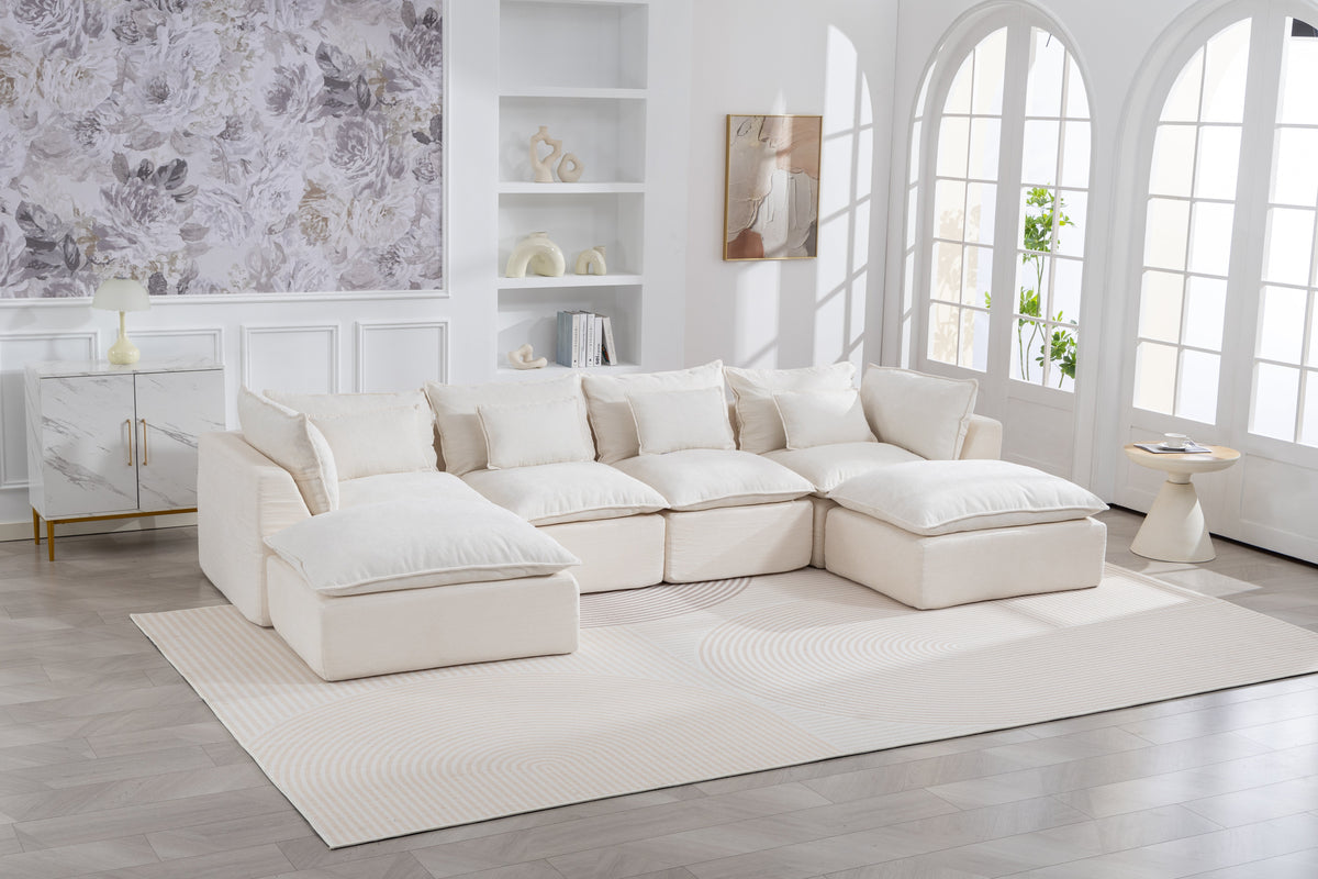 Cloud Couch Oversized Modular Sectional Sofa with Flexible Configuration - Antique White or Grey, photo 9 of 10