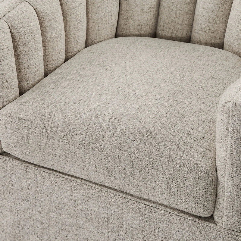 Solitude - Skirted Swivel Accent Chair With Hemp Like by HouseOfZazla