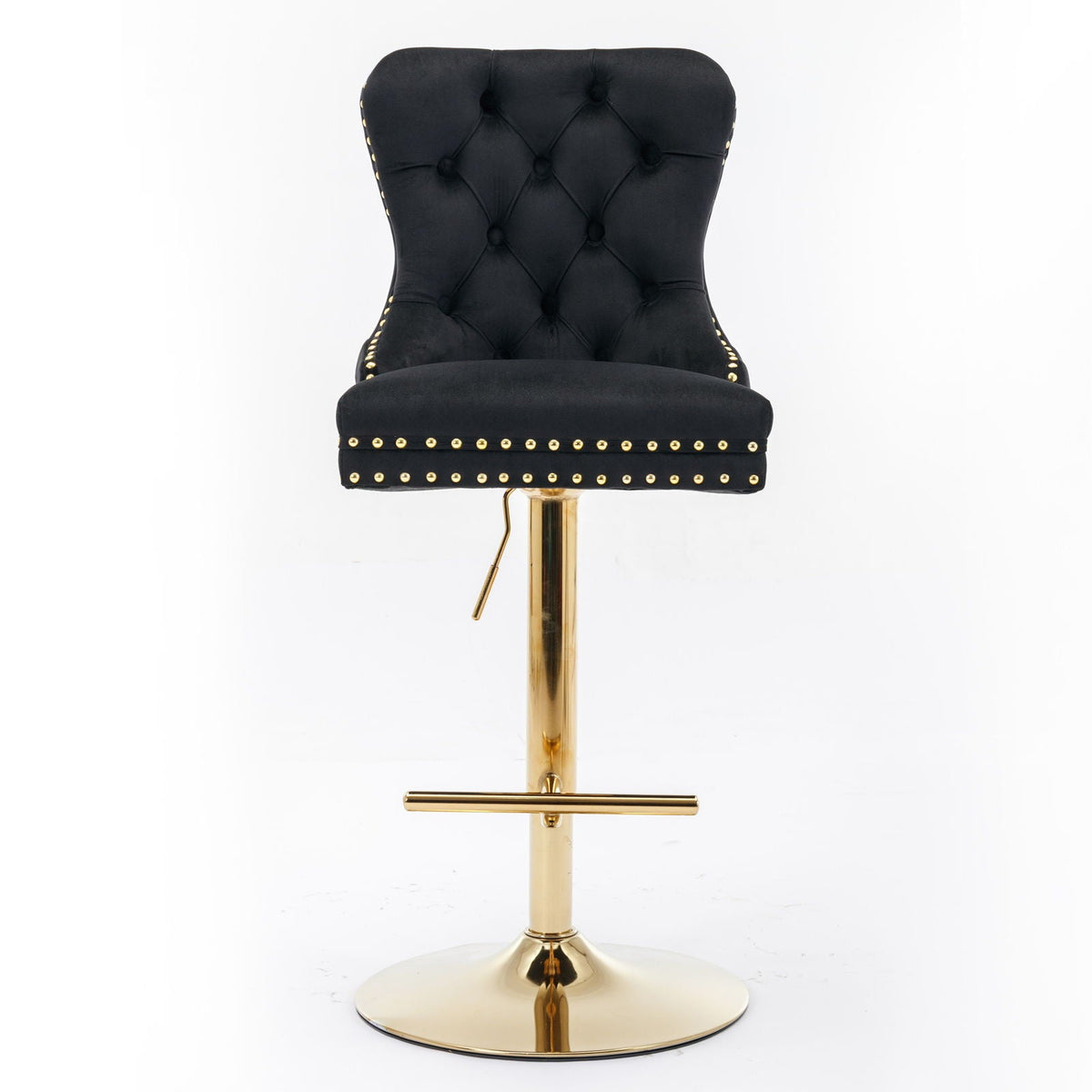 Modern Upholstered Swivel Barstools with Adjustable Height - Set of 2, photo 10 of 11