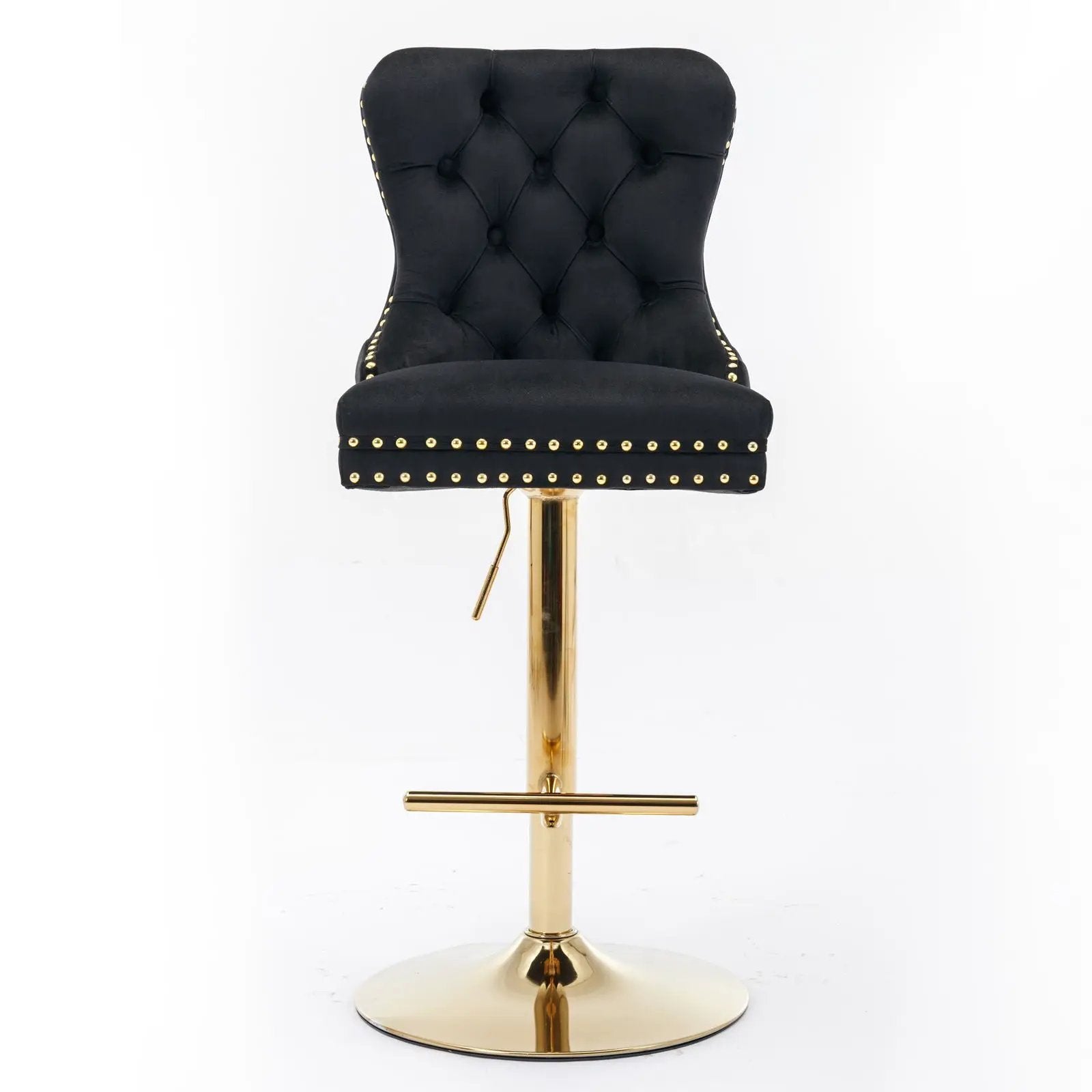 Thick Swivel Barstools Adjusatble Seat Height From 25-33", Modern Upholstered Bar Stools With Backs Comfortable Tufted For Home Pub And Kitchen Island (Set of 2) by Unique Piece Furniture