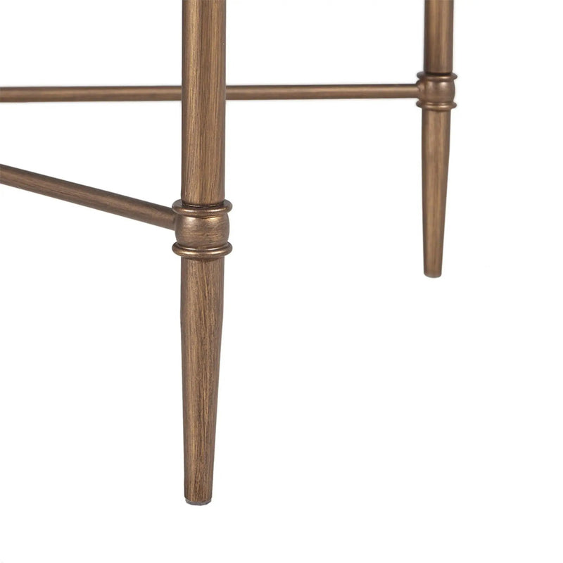 Metal Rectangle Coffee Table With Tempered Glass Top - Bronze by HouseOfZazla