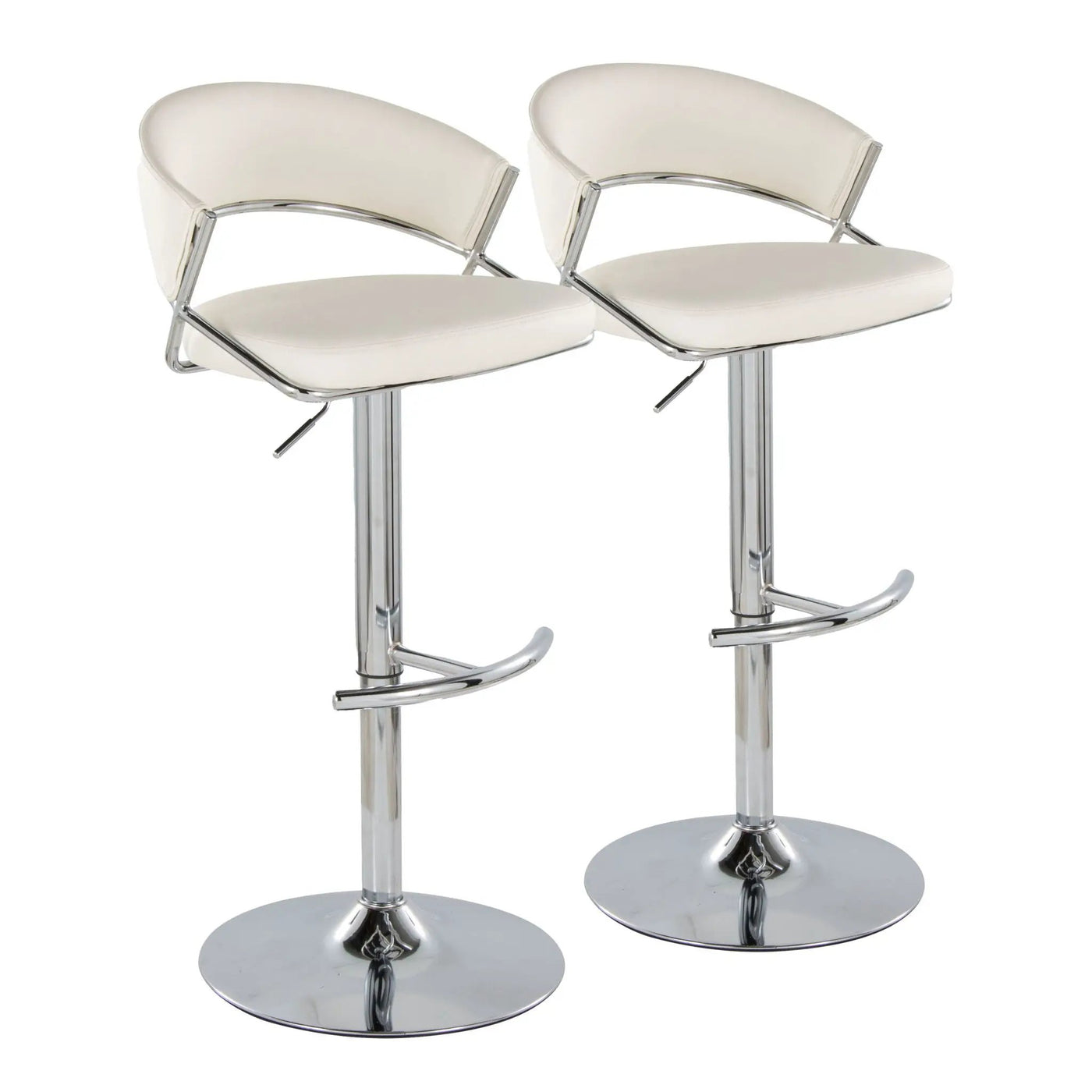Jie - Contemporary Adjustable Barstool With Swivel & Rounded T Footrest (Set of 2) by HouseOfZazla