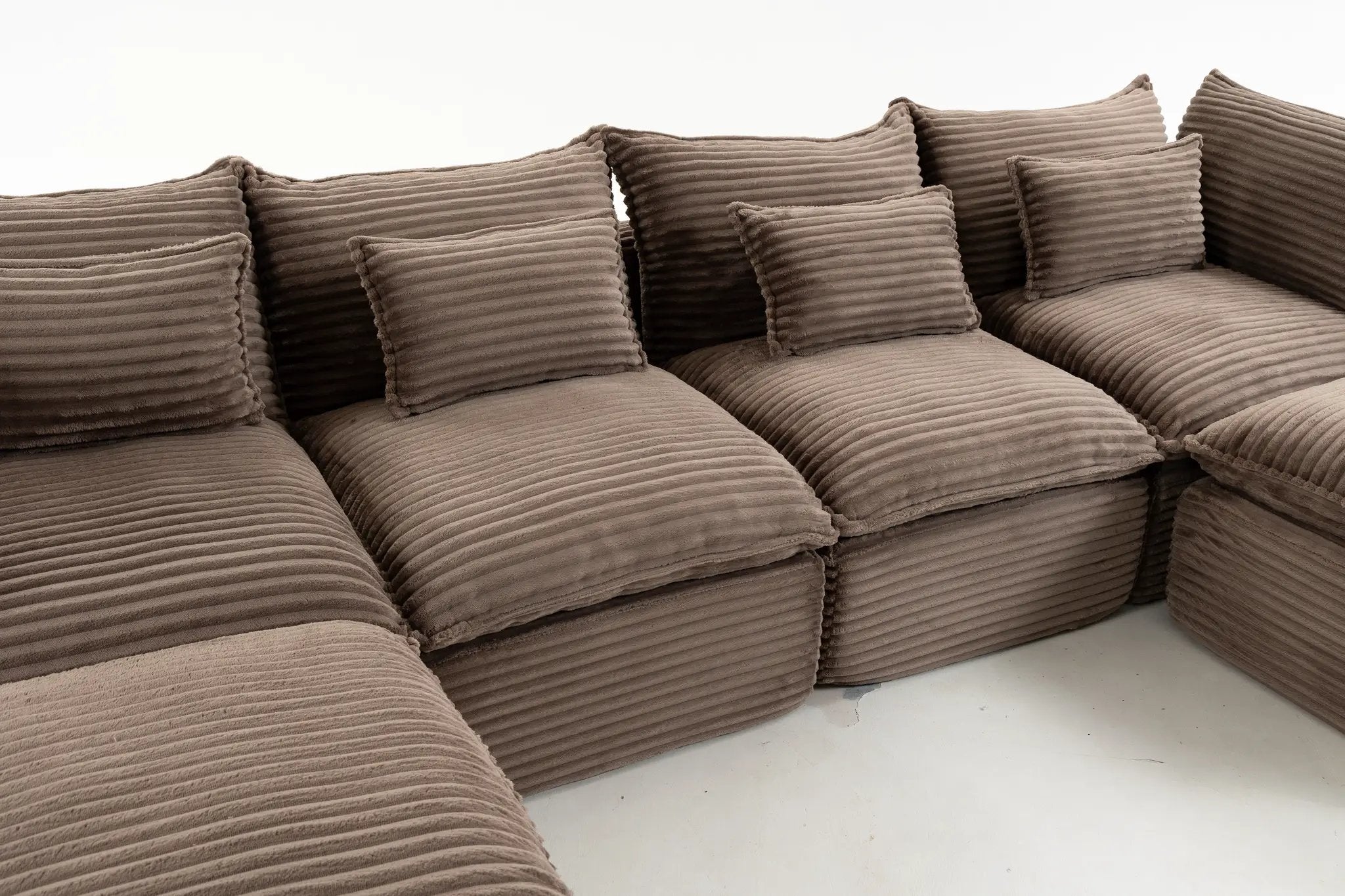 129.8" Width Cloud Couch Oversized Modular Sectional Sofa by HouseOfZazla