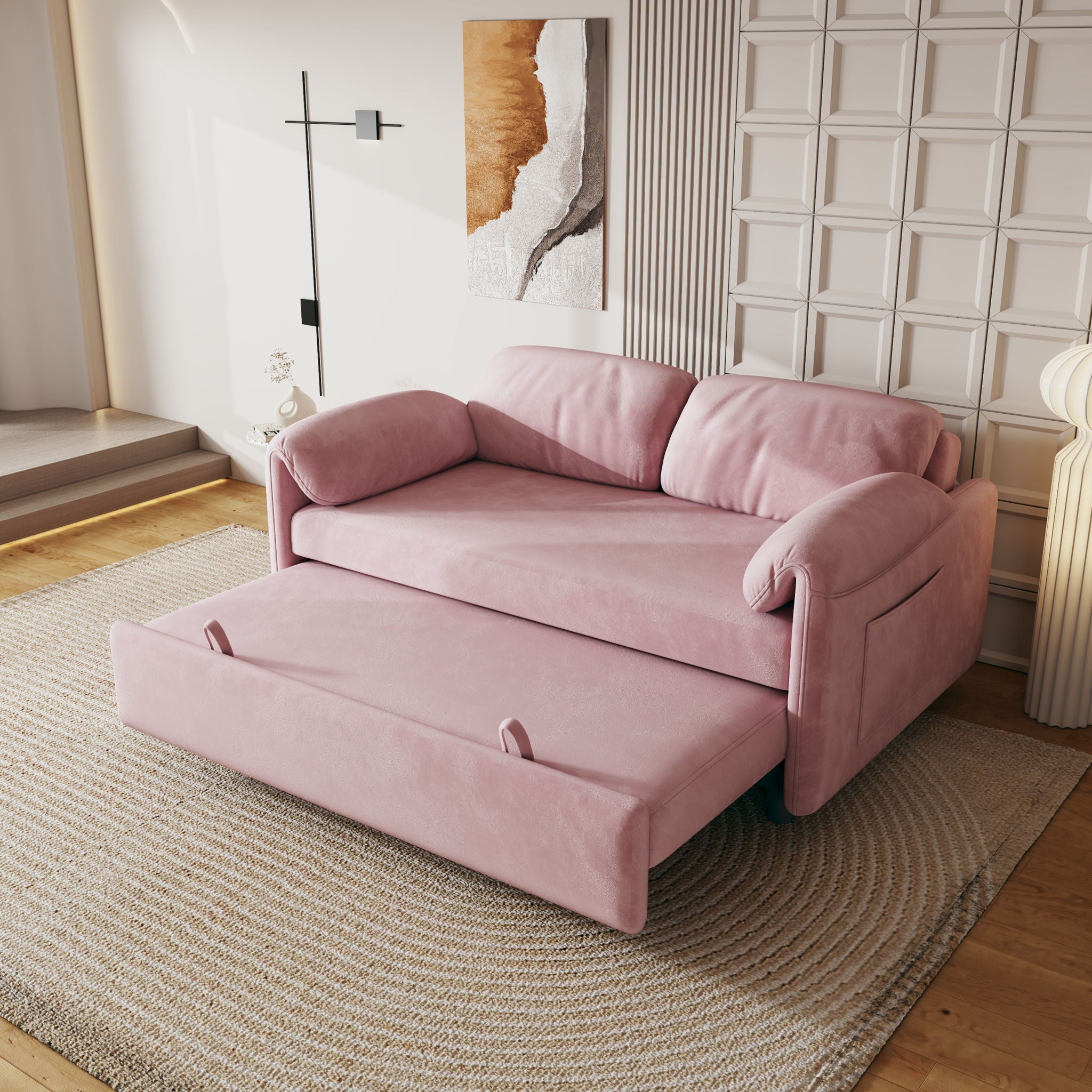 Sofa, Dual Purpose Lounge With Retractable Queen Size Bed by HouseOfZazla