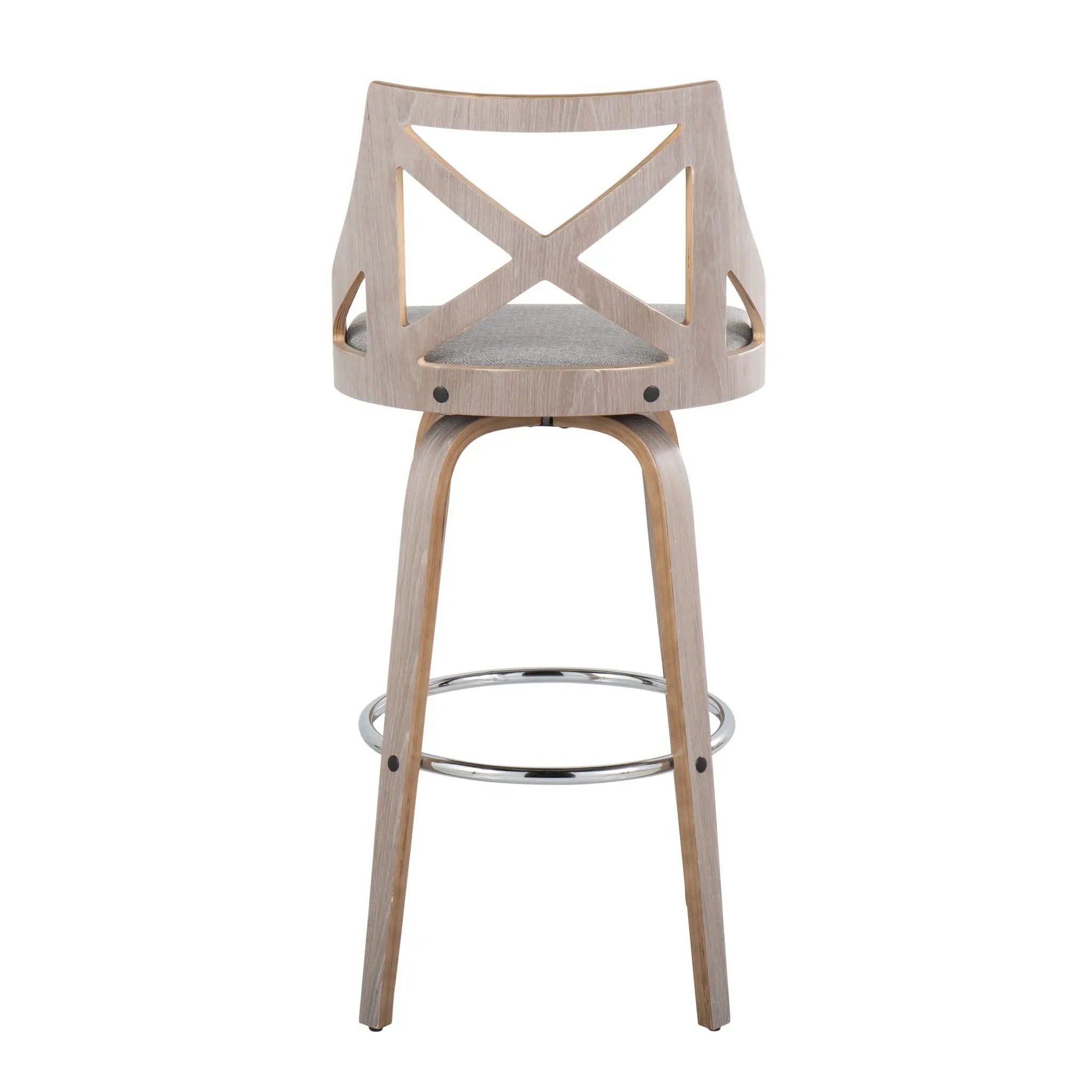Charlotte - Farmhouse Fixed Height Bar Stool With Round Footrest (Set of 2) by Unique Piece Furniture