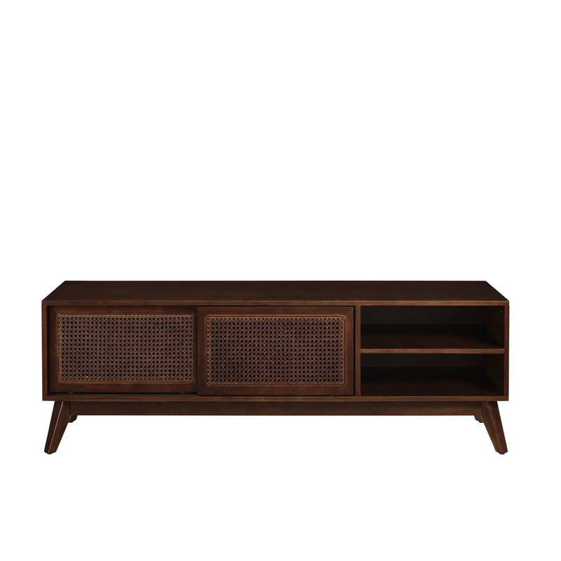 59 Inch Mid Century Modern Rattan TV Stand for 65 Inch TV by HouseOfZazla