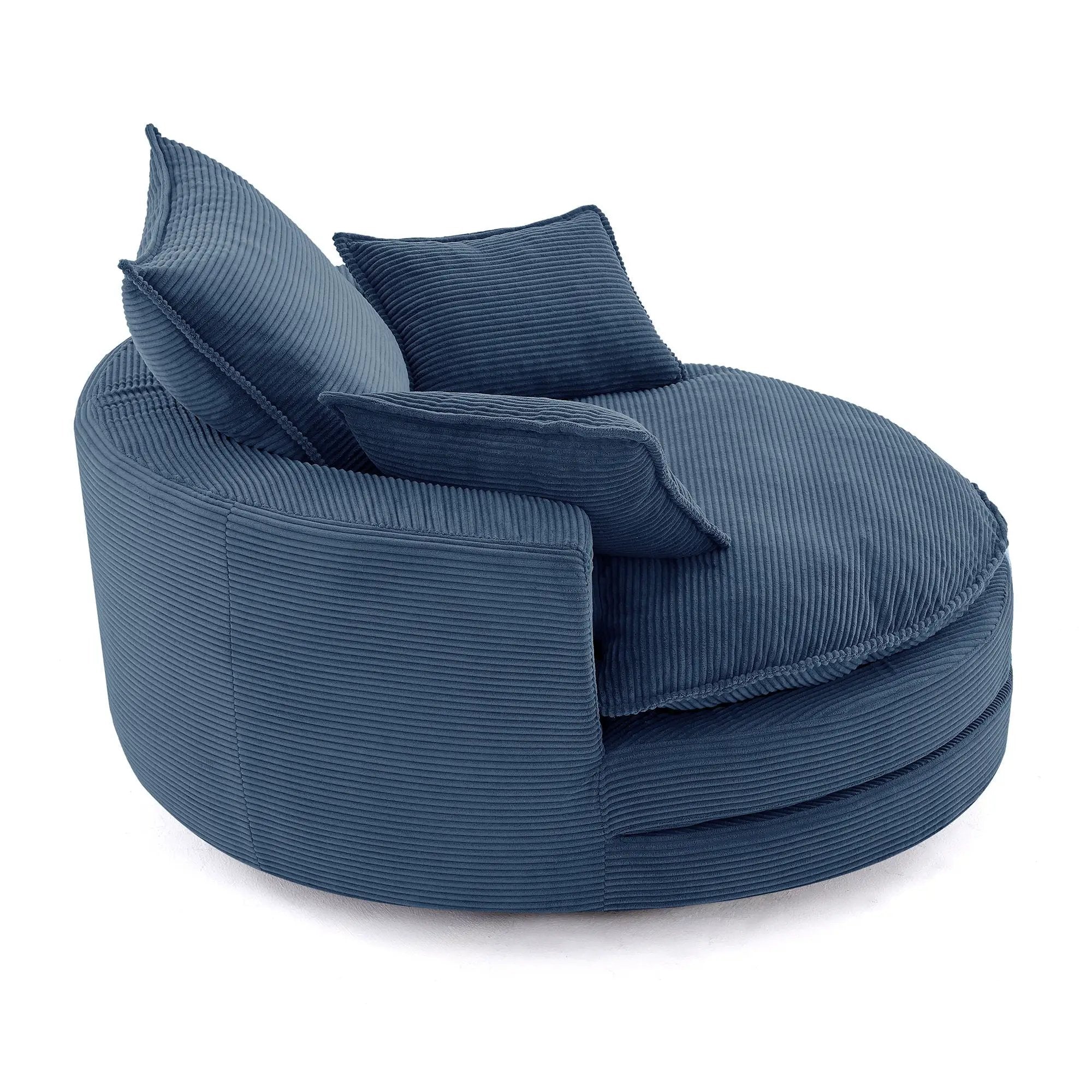 360° Swivel Accent Barrel Chair With Dual Layer Cushion And 3 Removable Pillows by HouseOfZazla