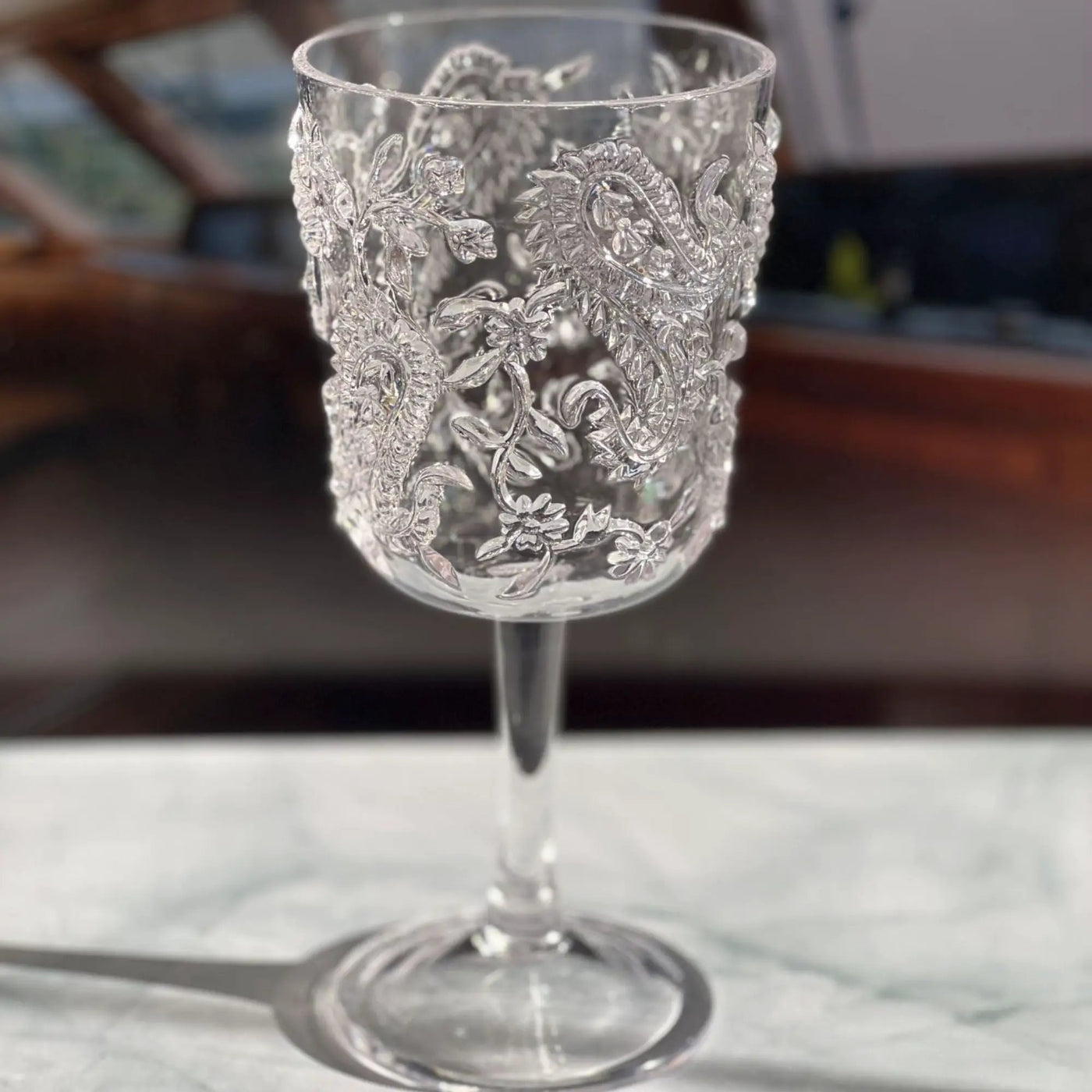 Paisley Acrylic Wine Glasses (Set of 4) by HouseOfZazla