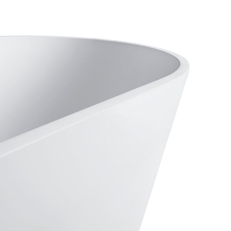 Solid Surface Soaking Freestanding Bathtub For Bathroom - Matte White by HouseOfZazla