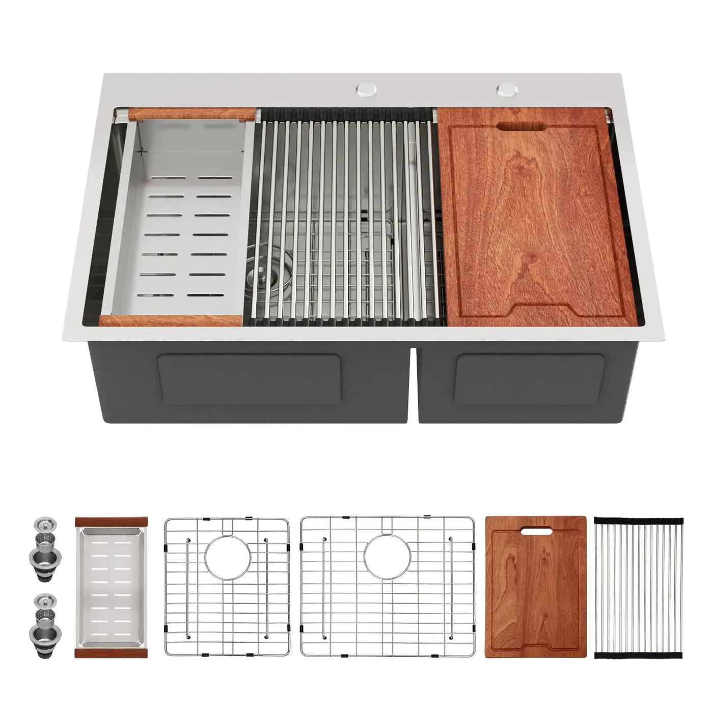 Topmount Drop In Kitchen Sink With Double Bowl Design by HouseOfZazla