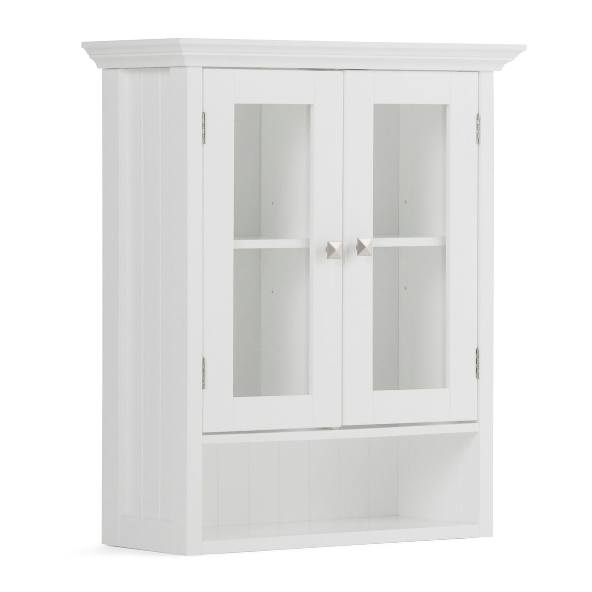 Double Door Wall Cabinet with Adjustable Shelves - Pure White