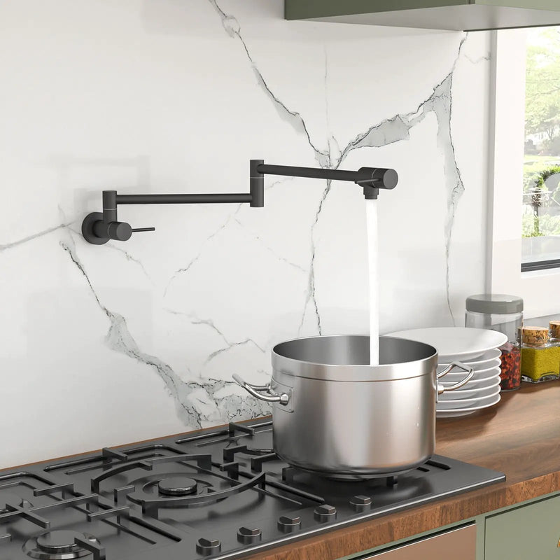 Modern Design Pot Filler Faucet Wall Mount Kitchen Sink, Folding Stretchable by HouseOfZazla