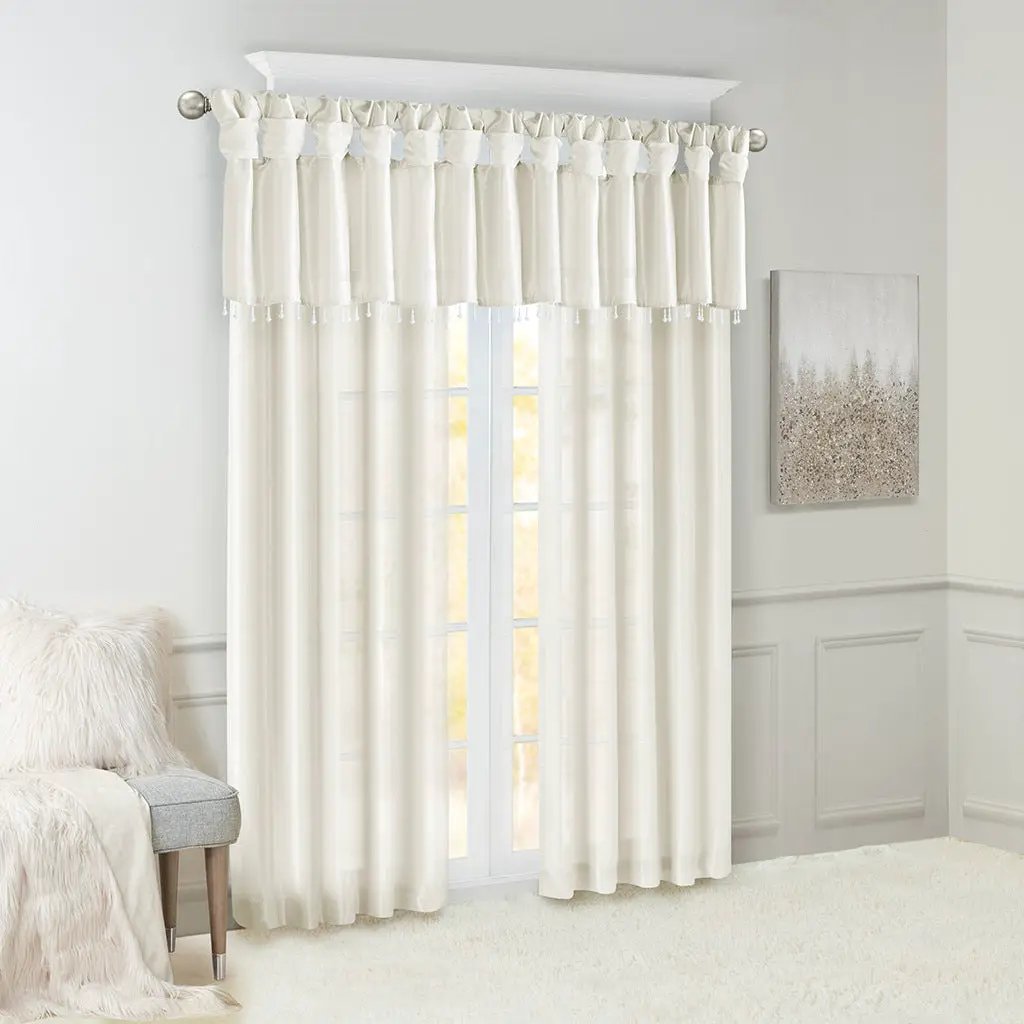 Twist Tab Lined Window Curtain Panel White 50x84 by HouseOfZazla