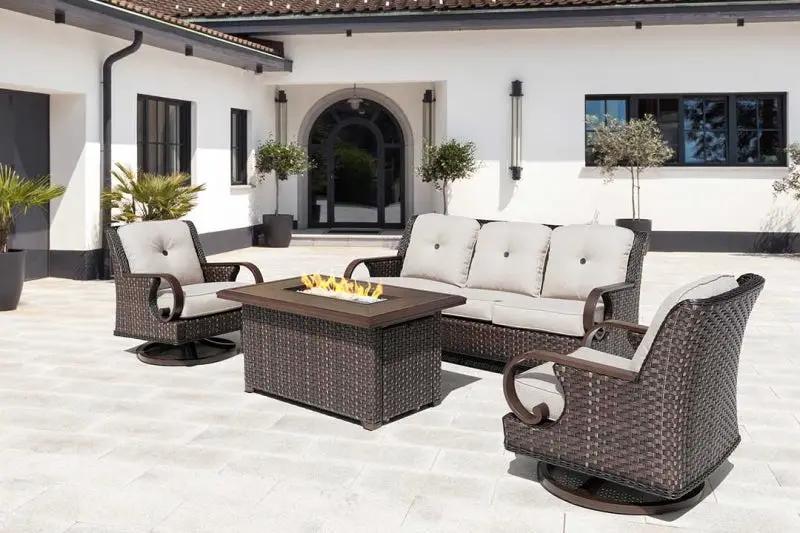 Brooks Wicker Firepit Table by Outdoor-USA®