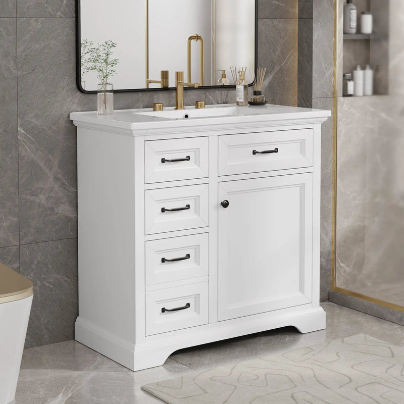 36-Inch Bathroom Vanity with Ceramic Sink Top by HouseOfZazla