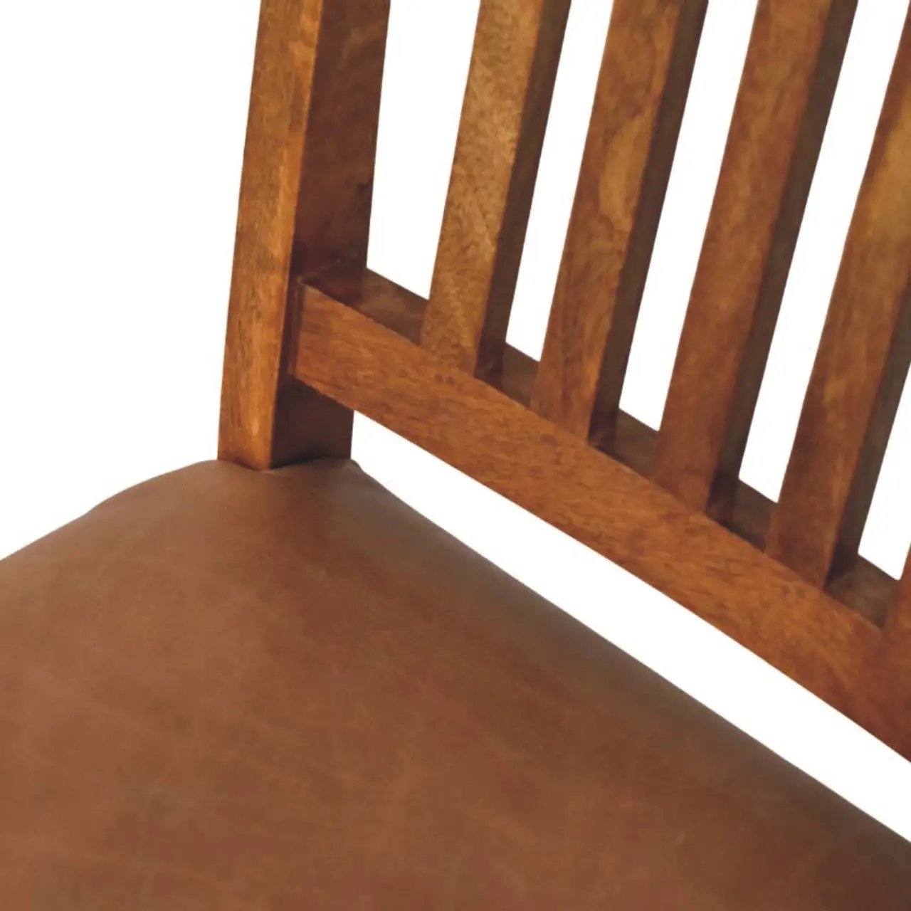 Solid Wood Leather Slatted Dining Chair by HouseOfZazla