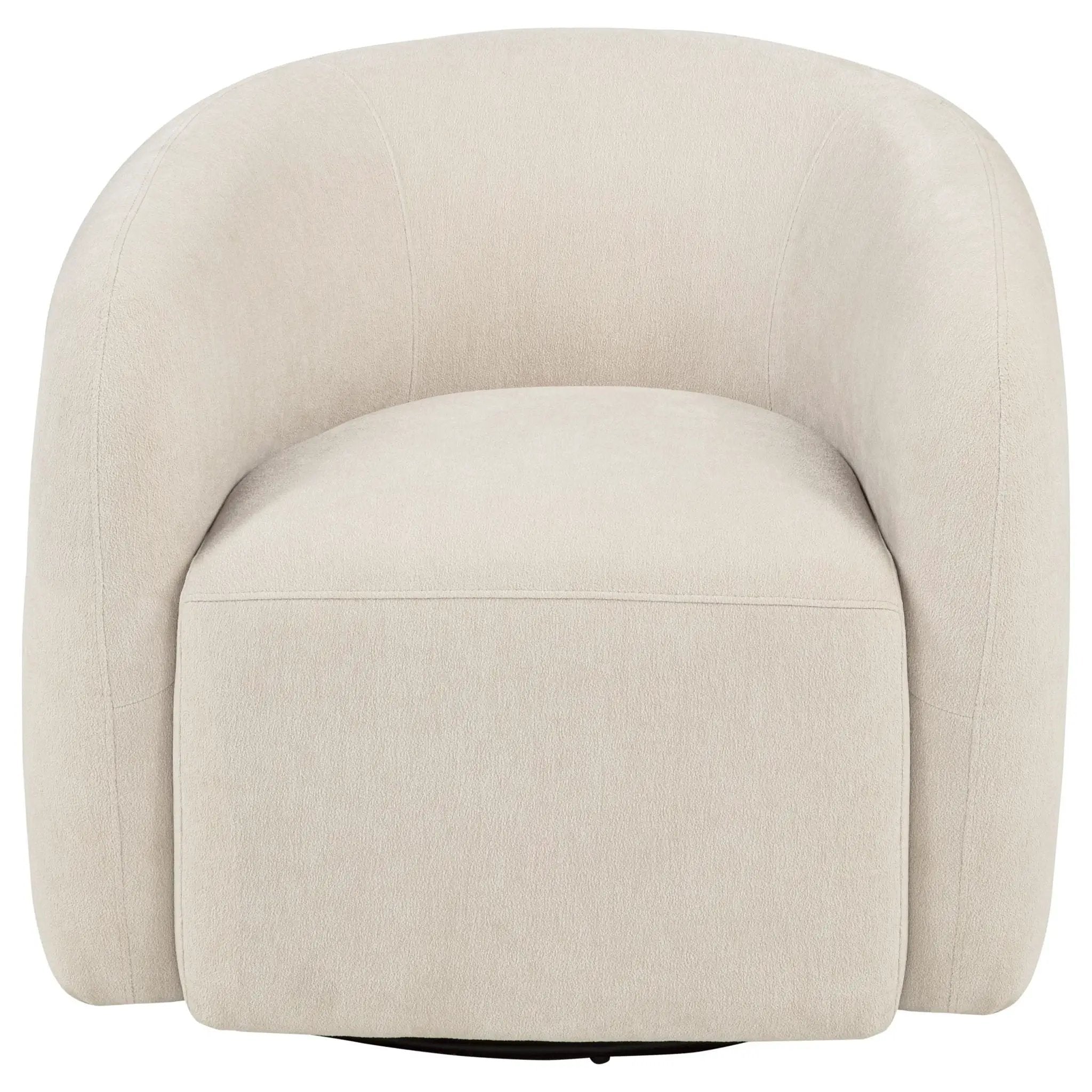 Gerley Faux Sherpa Chenille Upholstered Swivel Accent Chair Beige by Unique Piece Furniture