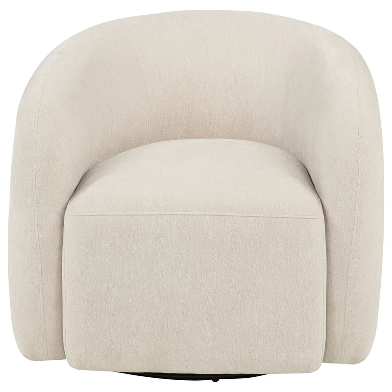 Gerley Faux Sherpa Chenille Upholstered Swivel Accent Chair Beige by Unique Piece Furniture