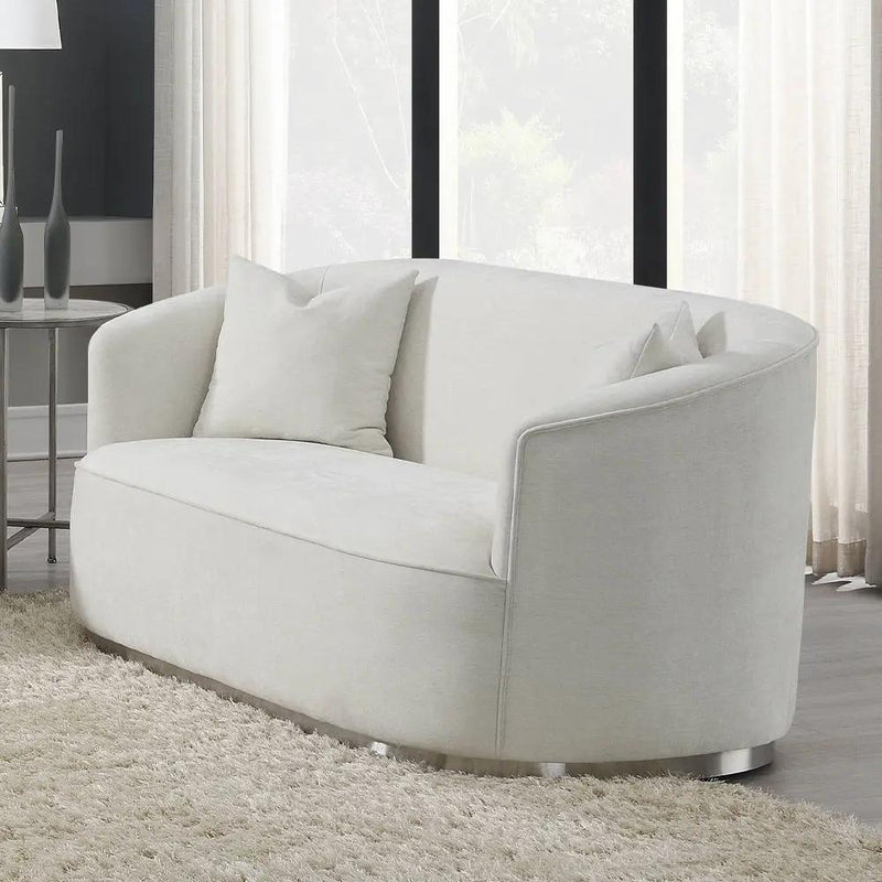 Odette - Loveseat With 2 Pillows - Beige Chenille by Unique Piece Furniture
