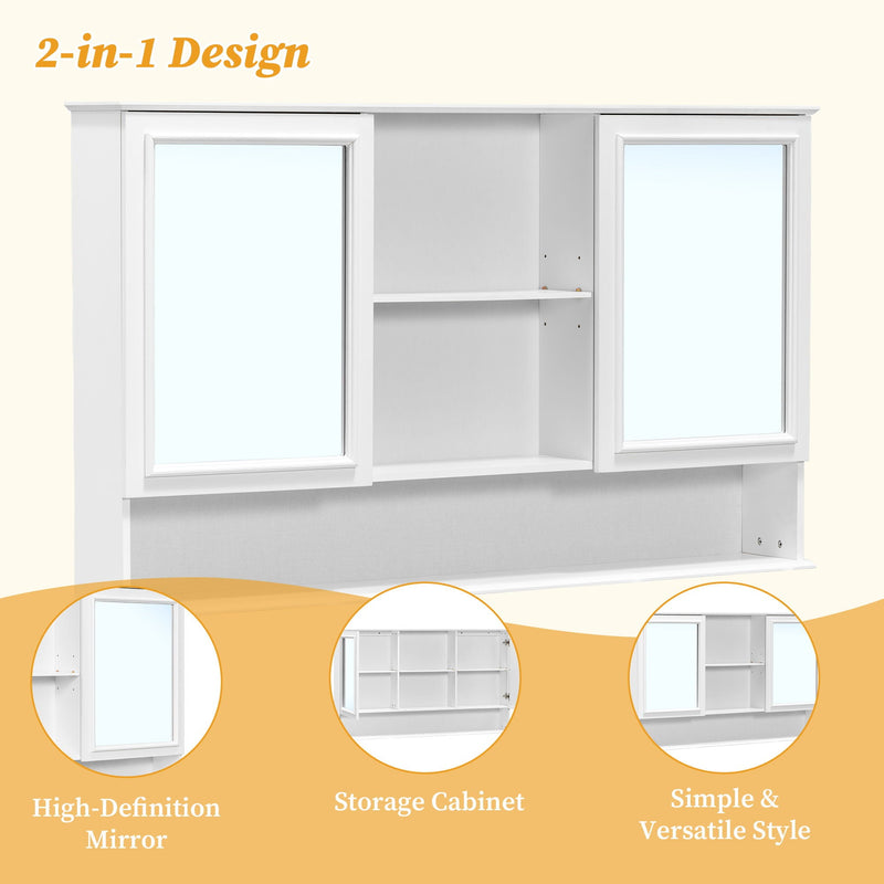 Wall Mounted Bathroom Medicine Cabinet With Double Mirrored Doors by HouseOfZazla