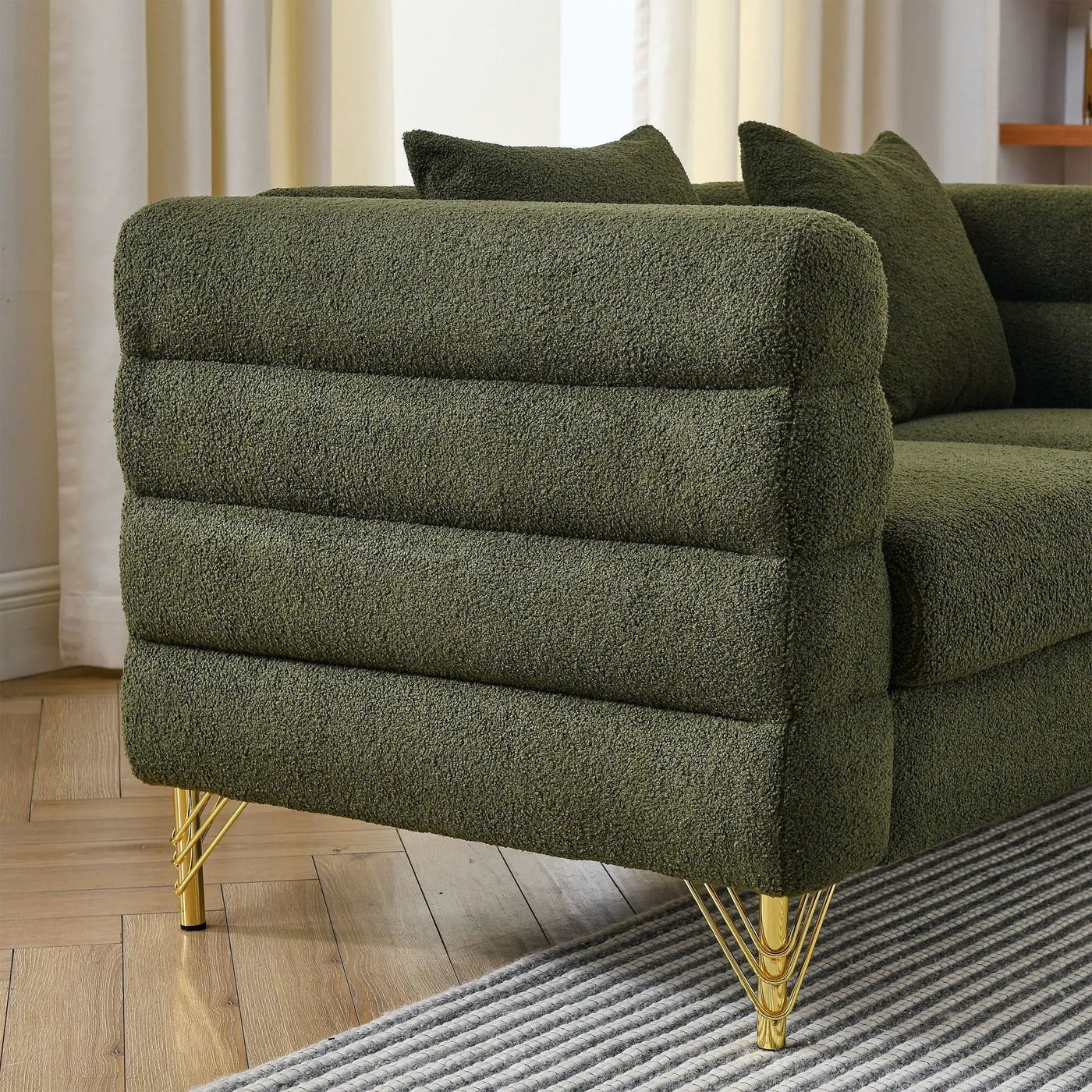 Oversized 2 Seater Sectional Sofa With Deep Seating And 2 Pillows by HouseOfZazla