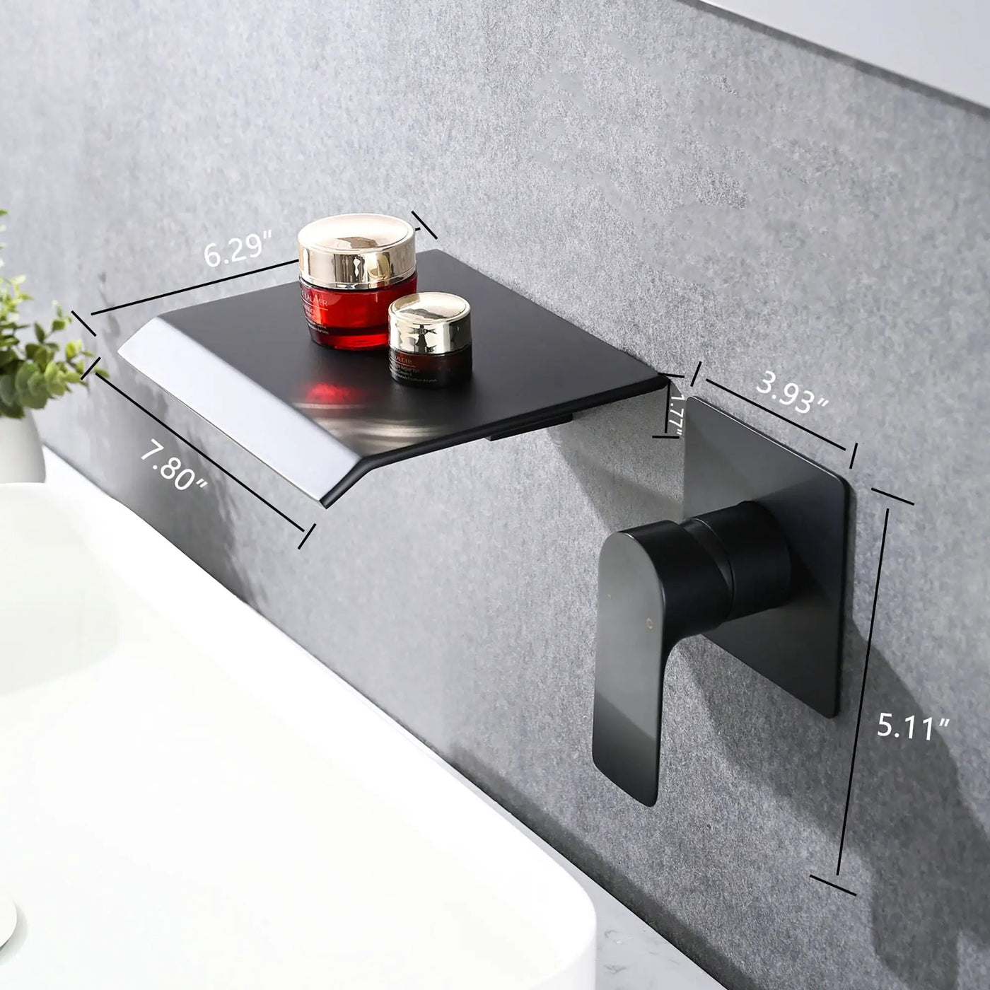 Wall Mount Bathtub Faucet With Waterfall Tub Spout And Single Handle Stainless Steel by HouseOfZazla