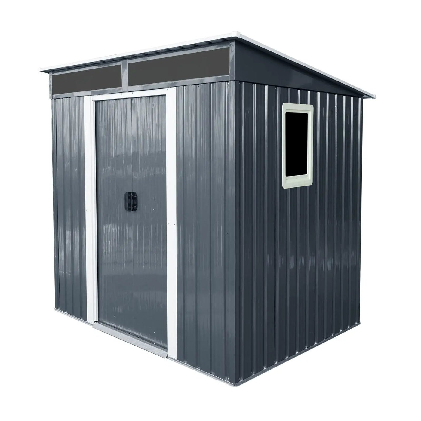 Outdoor Metal Storage Shed With Window And Transparent Plate For Garden, Lawn by HouseOfZazla