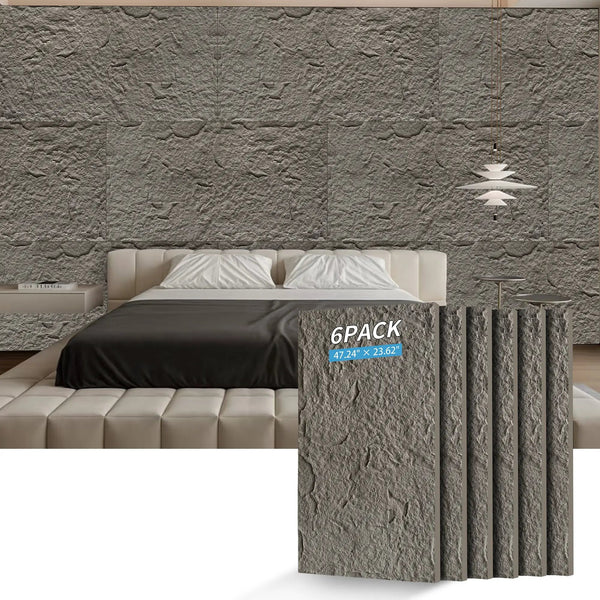 3D Faux Stone Wall Panels, 6 PCS PU Wainscoting Panel, photo 2 of 8