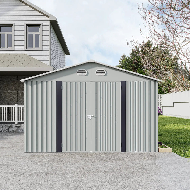 10x12 FT Outdoor Metal Storage Shed by HouseOfZazla