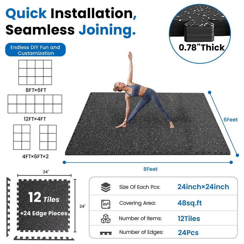 0.79 Inch Thick Gym Floor Mats by HouseOfZazla