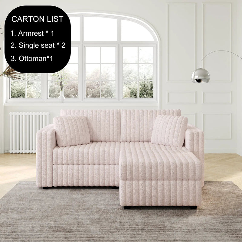 75.6" Soft Modular 2-Person Sofa with Hydraulic Lift by HouseOfZazla