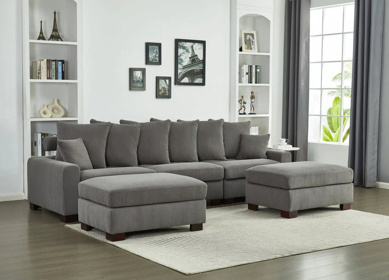 5 Seater Oversized Convertible L & U Shaped Couch by HouseOfZazla