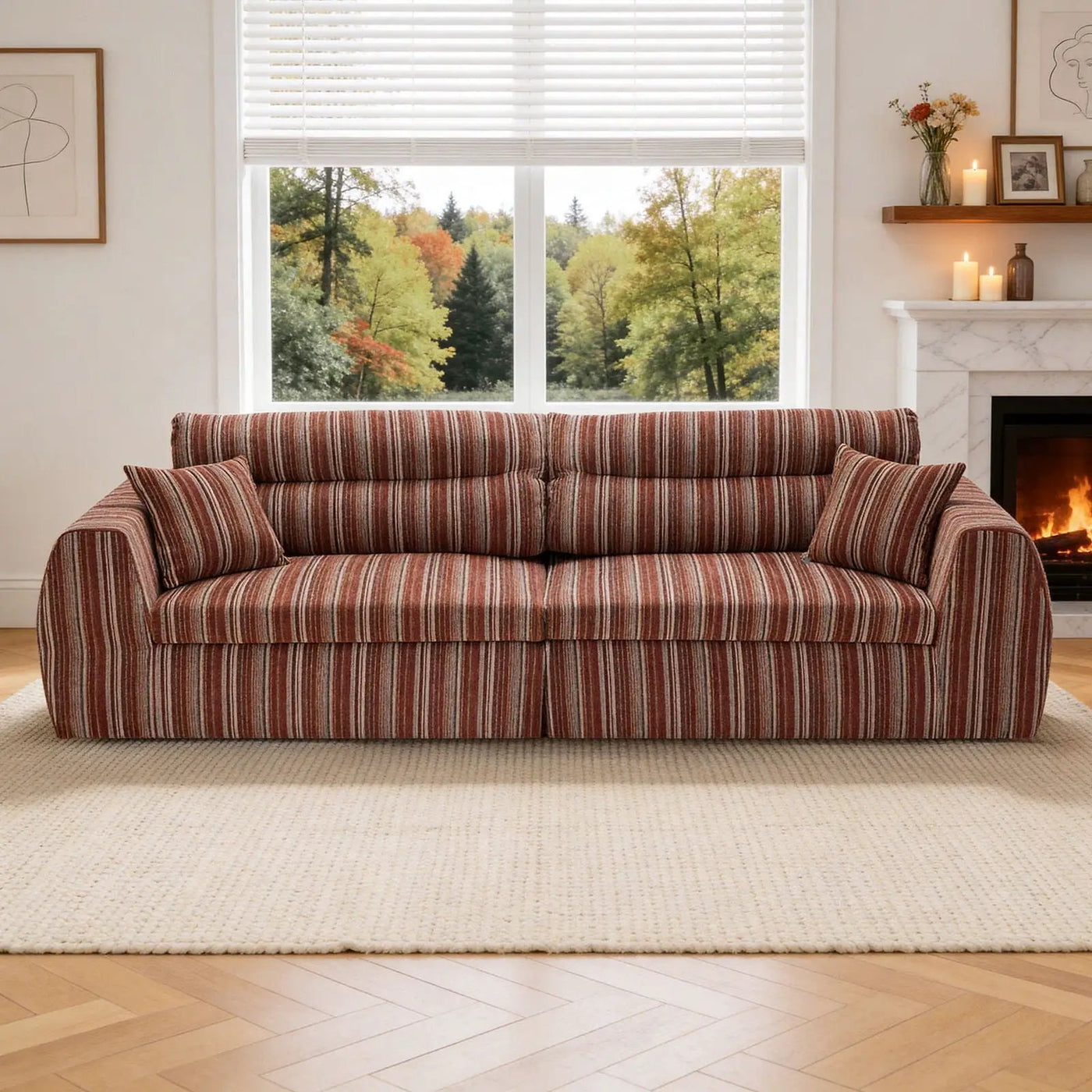 3 Seater, Couch With Throw Pillows For Living Room by HouseOfZazla
