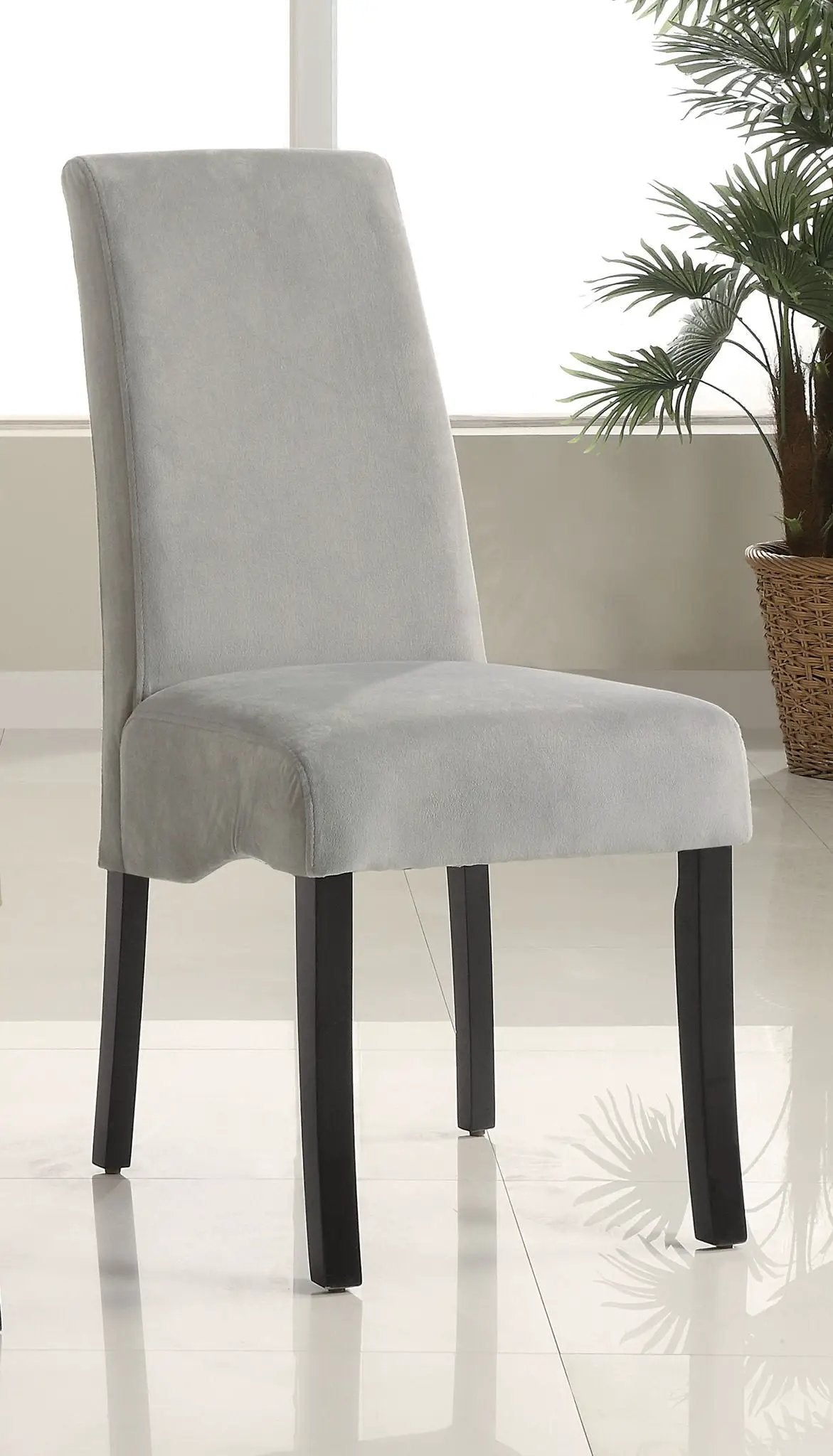 Stanton Velvet Upholstered Dining Side Chair Grey (Set of 2) by Unique Piece Furniture