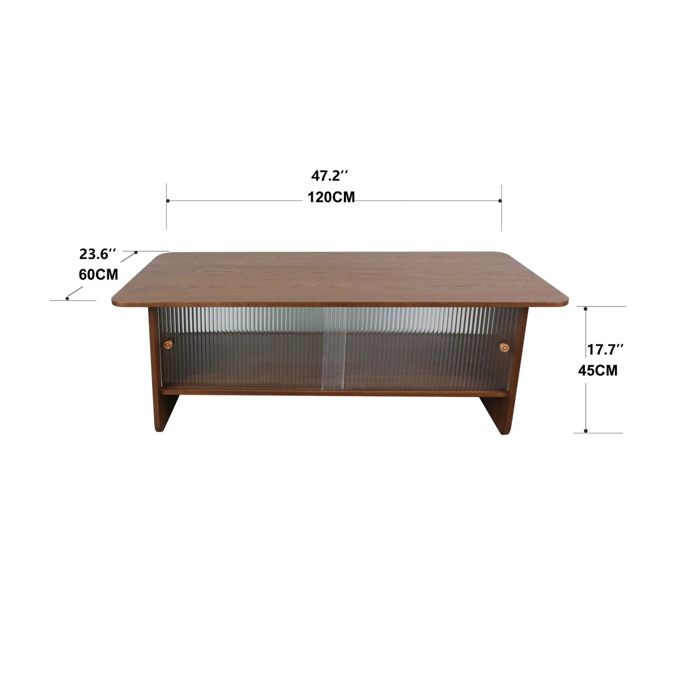 Rectangular Coffee Table With Sliding Door Storage Center by HouseOfZazla