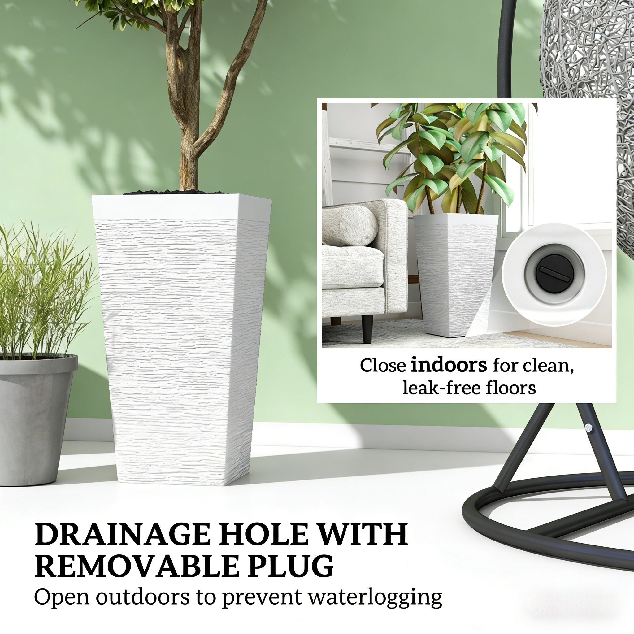 Stackable Tapered Planters, Set of 3 Outdoor Planters by HouseOfZazla