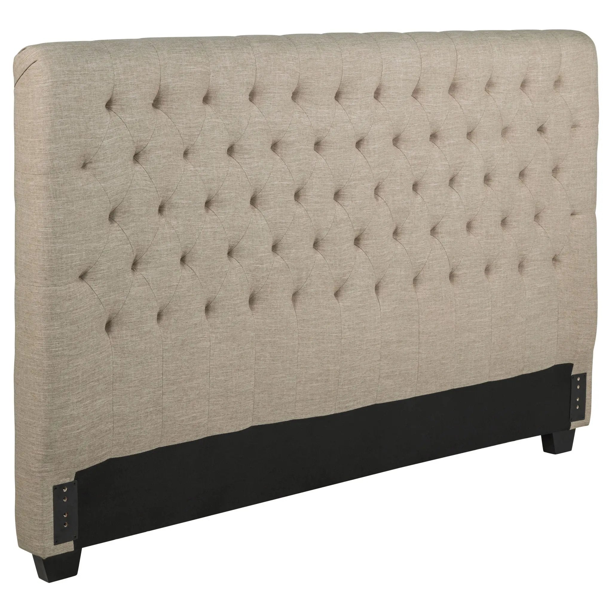 Chloe Upholstered Eastern King Panel Headboard Oatmeal by Unique Piece Furniture